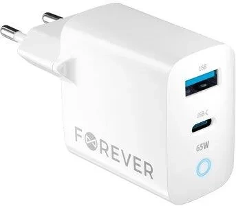 Ładowarka Sieciowa Forever GaN PD QC TC-06-65CC 2xUSB-C 65W biała