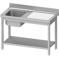 stół ze zlewem 1-kom.(L),z półką 1200x600x850 mm skręcany