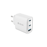 Ładowarka Devia Extreme PD GaN 65W 2x USB-C 1x USB Biała + kabel USB-C - USB-C